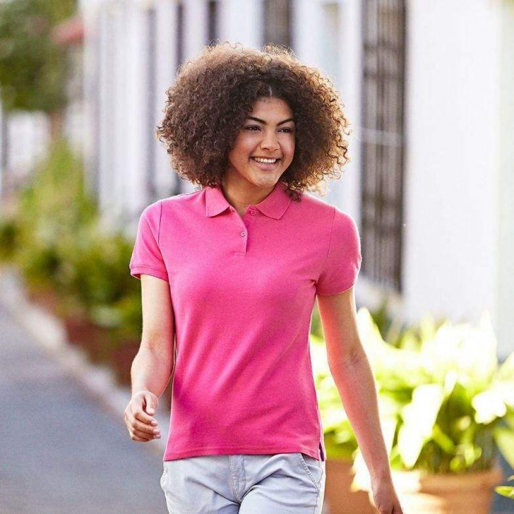 Fruit of the loom lady fit polo clearance shirt